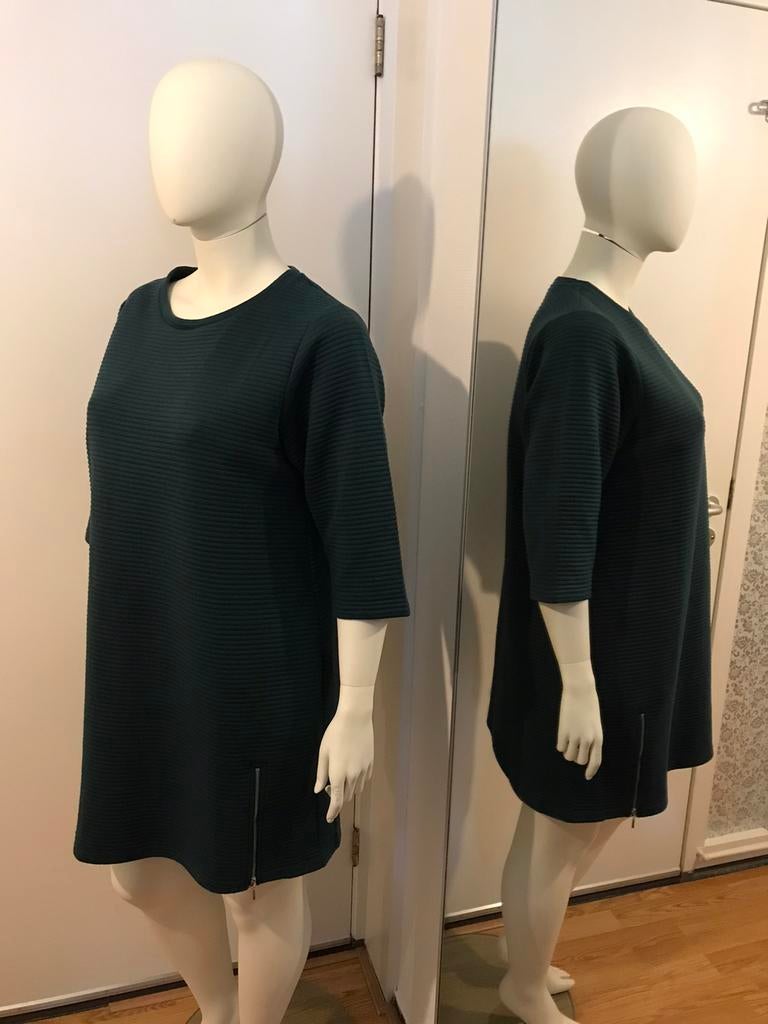Smaragd groen rib jurk rits ladies plus size 46/48 nieuw, Verzenden, Nieuw, Groen, Jurk