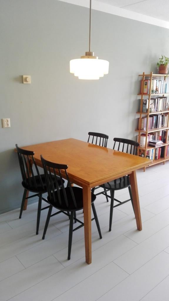 Vintage Pastoe eettafel, uitschuifbaar, Ophalen, Gebruikt, 100 tot 150 cm, 50 tot 100 cm