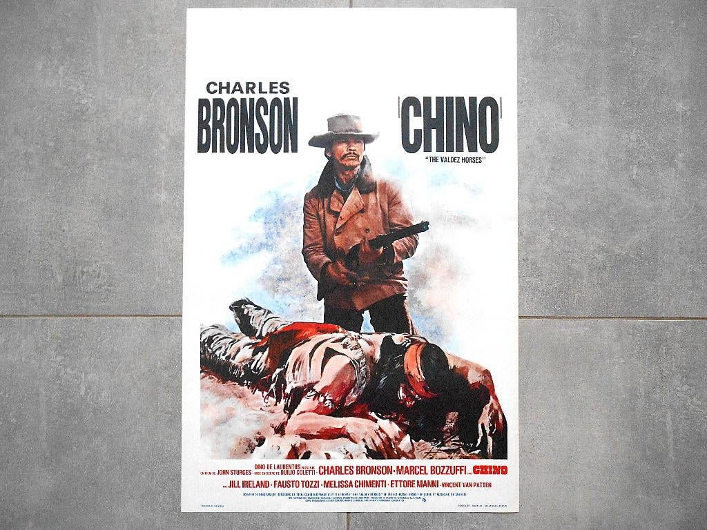 Chino - The Valdez Horses - Belgische poster - Bronson, Verzamelen, Posters, Verzenden, A1 t/m A3, Film en Tv, Rechthoekig Staand