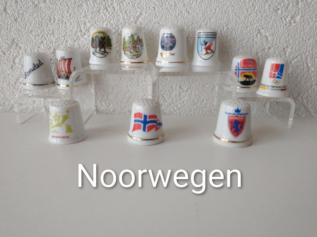 Noorwegen vingerhoedjes collectie van porselein, Ophalen of Verzenden, Zo goed als nieuw, Porselein