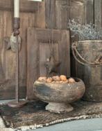 Antieke oud houten schaaltje op voet, Huis en Inrichting, Woonaccessoires | Schalen en Manden, Ophalen of Verzenden, Rond, Hout