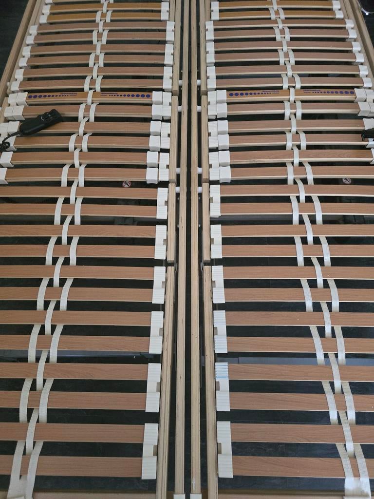 2 elektrische lattenbodems met DEWERT DUOMAT 6 motor A-merk, Ophalen, Gebruikt, Tweepersoons, 140 cm