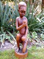 houten beeld Haiti jongetje vrucht Berthony Duperrier 1979, Ophalen of Verzenden