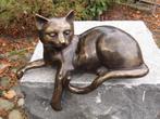 POES DIE RELAXED / bronzen dierenbeeld / KAT, Dierenbeeld, Nieuw, Info@huisentuindecoratiemarie.nl, Huis en tuin decoratie marie