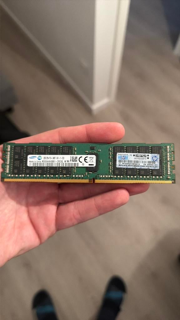 32GB DDR4 ECC SERVER RAM 2400MHZ SAMSUNG HP, Computers en Software, RAM geheugen, Ophalen of Verzenden, Zo goed als nieuw, DDR4