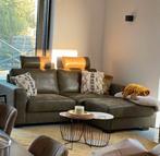 Bank microleder van Pronto Wonen met losse hocker, Ophalen, Overige materialen, Gebruikt, Hoekbank