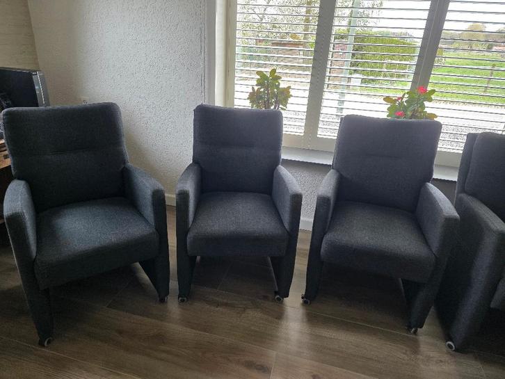 Eetkamerstoelen, Huis en Inrichting, Stoelen, Gebruikt, Vijf, Zes of meer stoelen, Stof, Overige kleuren, Ophalen