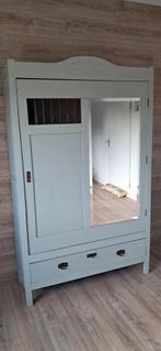 Jaren '30 Kledingkast met Glas-in-lood en Facetspiegel, Antiek en Kunst, Antiek | Meubels | Kasten, Ophalen