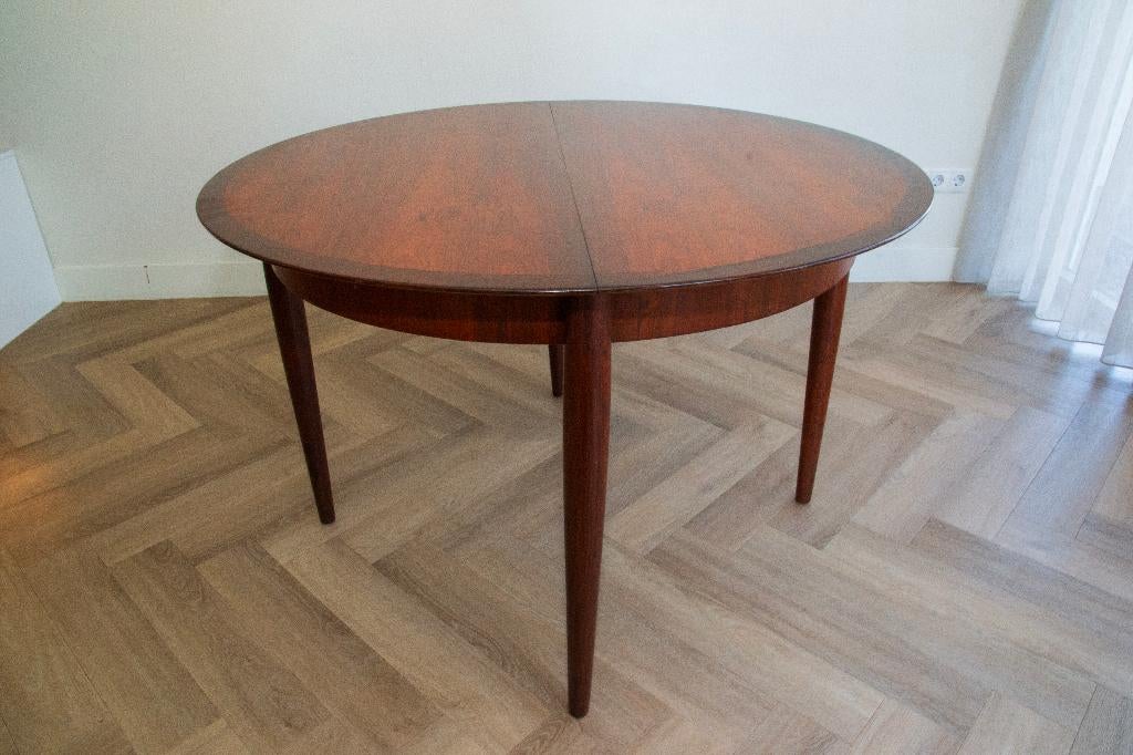 Lübke mid century uitschuifbare palisander houten eettafel, Huis en Inrichting, Tafels | Eettafels, Ophalen, Overige materialen