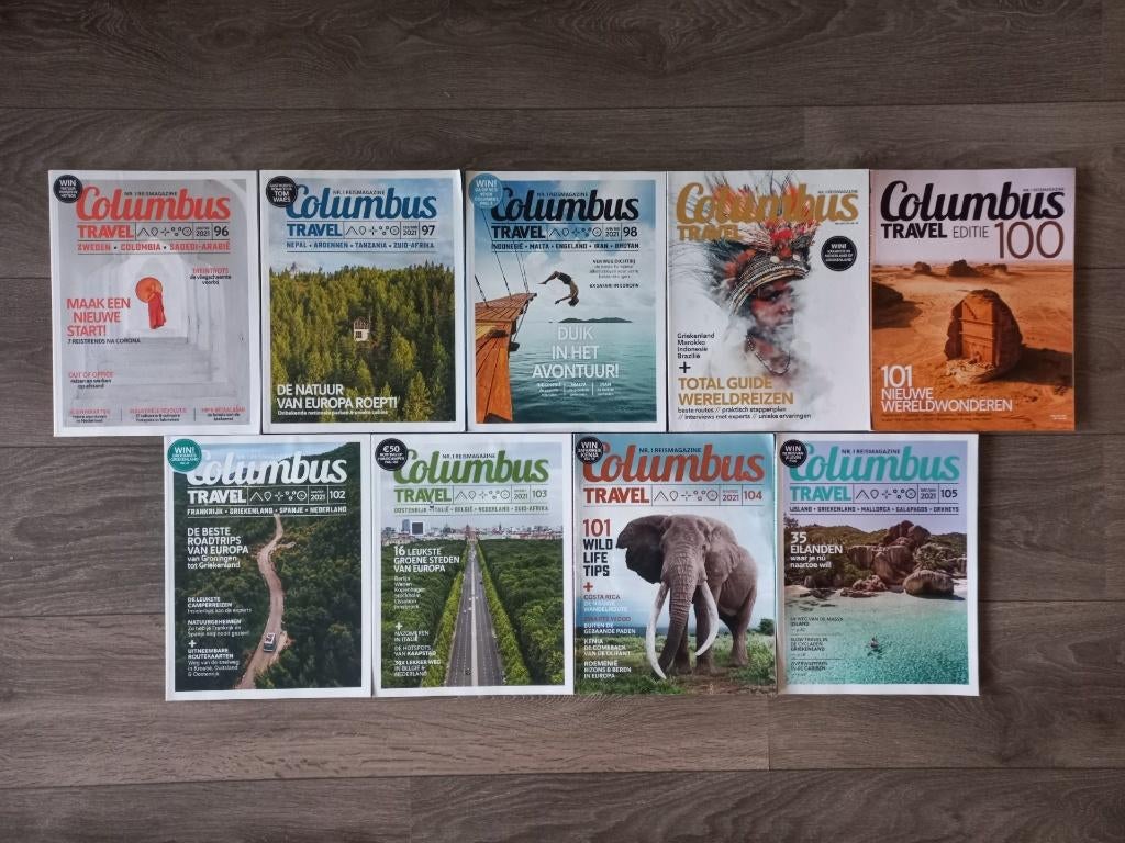 Reis tijdschrift Columbus Travel jaargang 2021 96 - 105, Boeken, Tijdschriften en Kranten, Ophalen of Verzenden, Zo goed als nieuw
