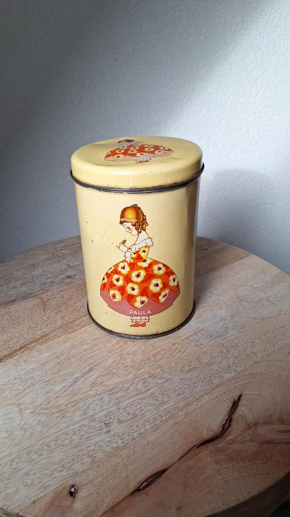 Paula beschuitblik 1930-1950, Verzamelen, Blikken, Ophalen of Verzenden, Gebruikt, Beschuit