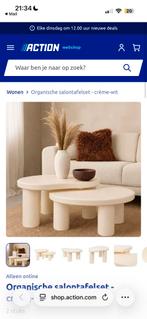 Nieuwe salontafel organisch crème wit, Huis en Inrichting, Ophalen, 100 tot 150 cm, Rond, Nieuw