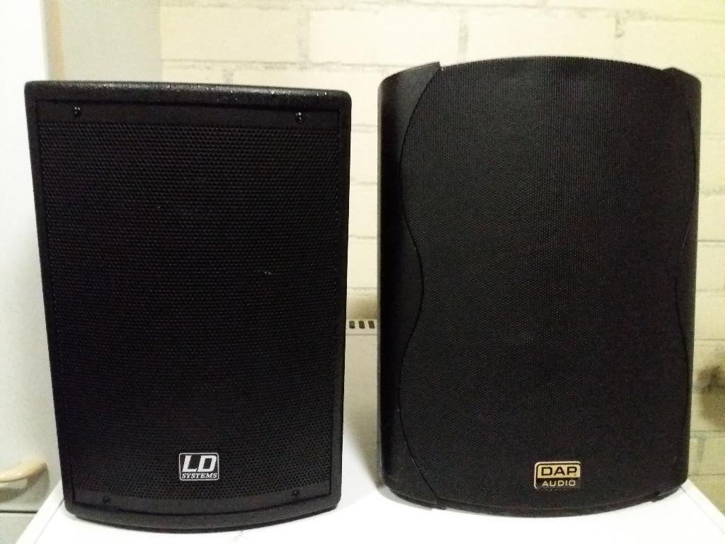 DAP  SPEAKER 85 WATT ACTIEF MET SATELLIET., Ophalen, Gebruikt, Minder dan 500 watt, Monitor(versterker)