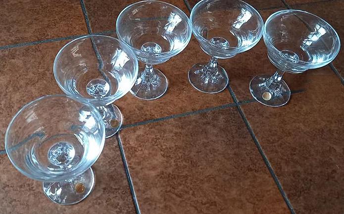 5 glazen van Echt Bleikristal, Antiek en Kunst, Antiek | Glas en Kristal, Ophalen of Verzenden