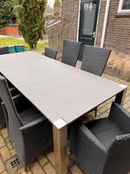 Mooie tuinset met 6 stoelen inclusief kussens, Ophalen, Overige materialen, Gebruikt, Eettafel