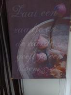 Wanddoek met bloemen en quote, Ophalen of Verzenden, Zo goed als nieuw