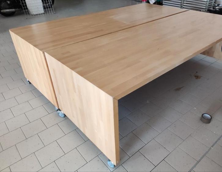 2 Prachtige grote beuken tafels 230x90 KOOPJE !, Doe-het-zelf en Verbouw, Werkbanken, Ophalen