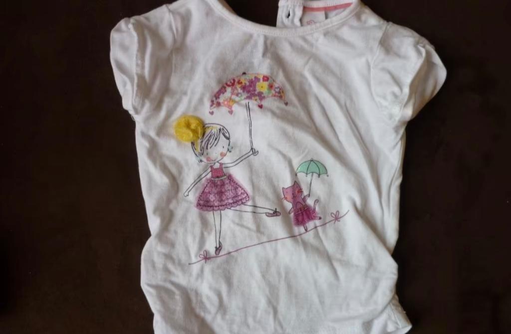 Wit zomer meisjes shirt in maat 74 Babyclub, Ophalen, CA, Meisje, Zo goed als nieuw