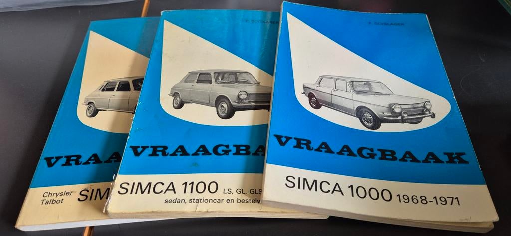 Vraagbaak Simca 100 en 1100 (3x) P. OLYSLAGER, Gelezen, Ophalen of Verzenden, Overige merken, P.H. Olving