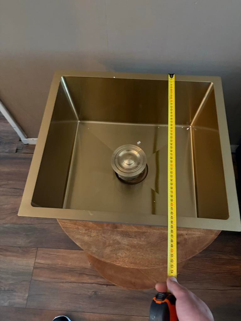 Nieuwe gouden spoelbak, Ophalen of Verzenden, Nieuw, Rvs, Wastafel