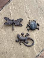 Gietijzeren schutting diertjes/ libelle, salamander en kever, Ophalen of Verzenden, Gebruikt