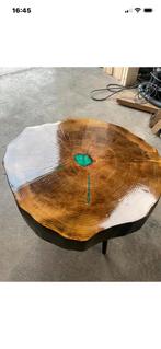 Epoxy boomstamtafel salontafel bijzettafel, Ophalen, 50 tot 100 cm, Rond, Zo goed als nieuw
