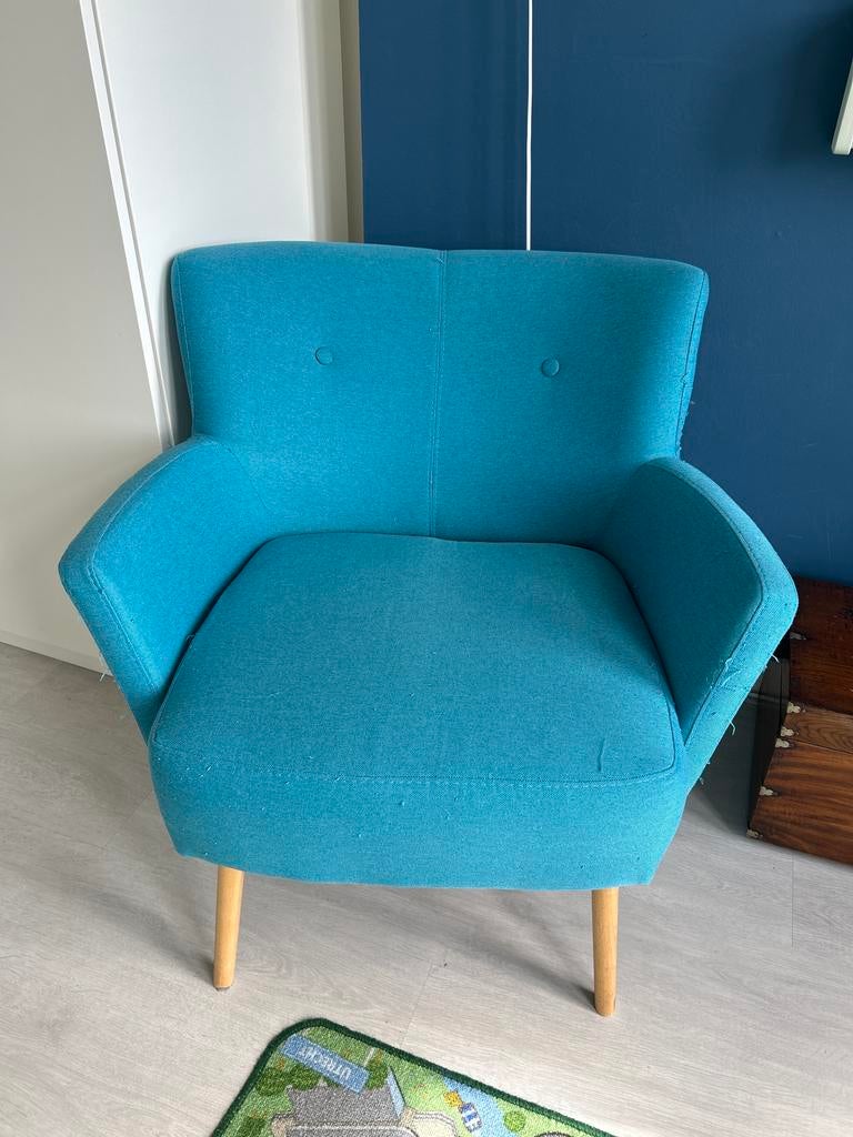 Blauwe stoel, Huis en Inrichting, Stoelen, Ophalen, Gebruikt, Blauw, Eén