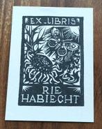 Exlibris Rie Habiecht (Jan van Erkelens, 1943) (vlinder zon), Ophalen of Verzenden