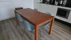 Houten eettafel met stoelen, Huis en Inrichting, Tafels | Eettafels, Ophalen, Gebruikt, 50 tot 100 cm, 100 tot 150 cm