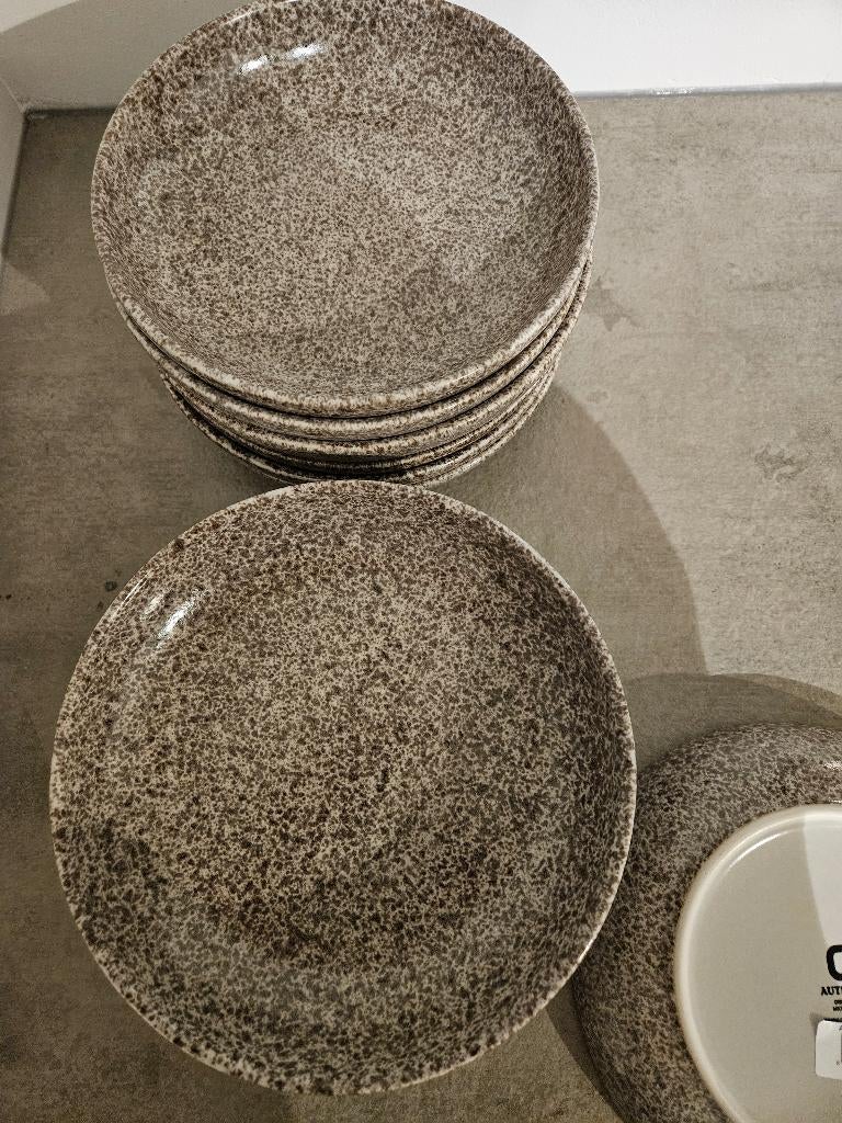 Q Authentic bord diep 20,5 cm Rock 12 stuks, Ophalen, Nieuw, Bord(en), Overige stijlen