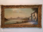 Oud olieverfschilderij Italiaans landschap, Antiek en Kunst, Kunst | Schilderijen | Klassiek, Ophalen of Verzenden