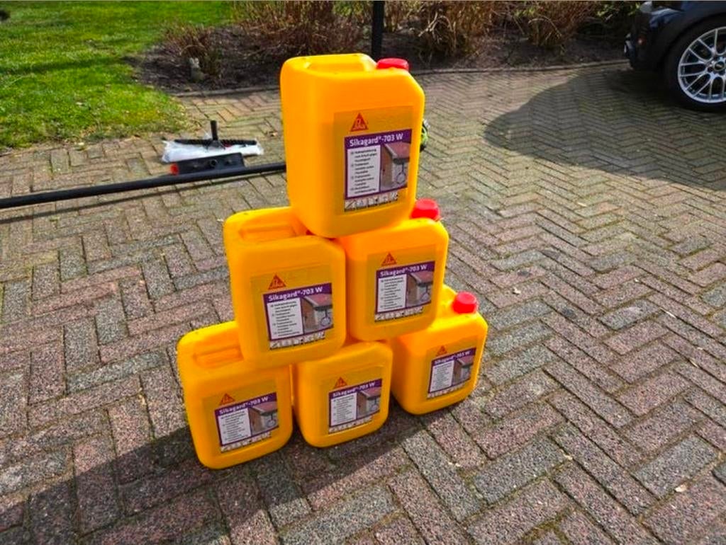 6x Sikagard-703 W Gevelimpregnatie 5L - Nieuw, 20 liter of meer, Ophalen, Nieuw, Overige kleuren