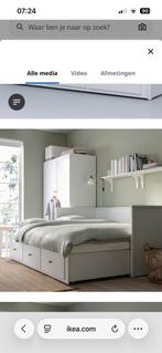 Uitschuifbaar bed/bank met lades, Eenpersoons, Wit, Ophalen of Verzenden, Overige maten