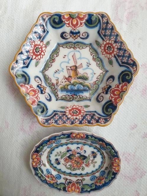 Vintage handbeschilderde bordjes Makkum, Ophalen of Verzenden