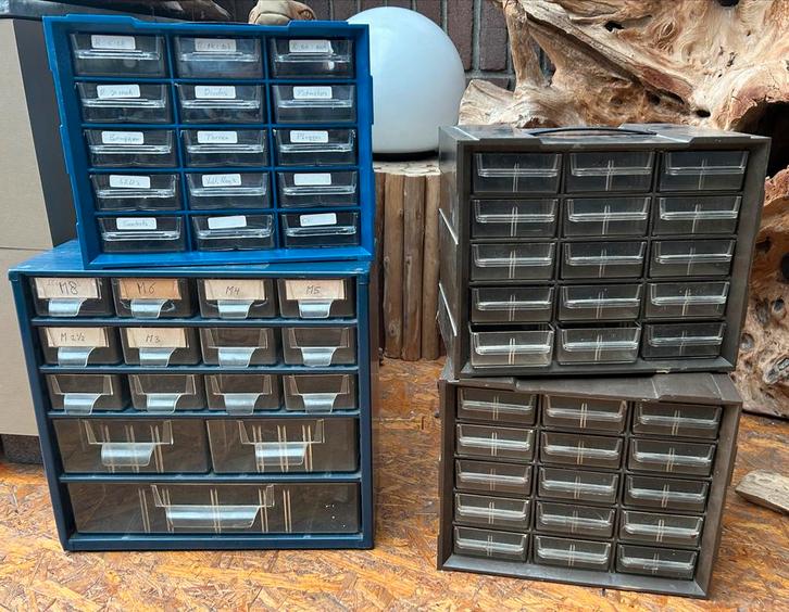 4 Opbergsystemen met lades, Doe-het-zelf en Verbouw, Gereedschapskisten, Gebruikt, Ophalen