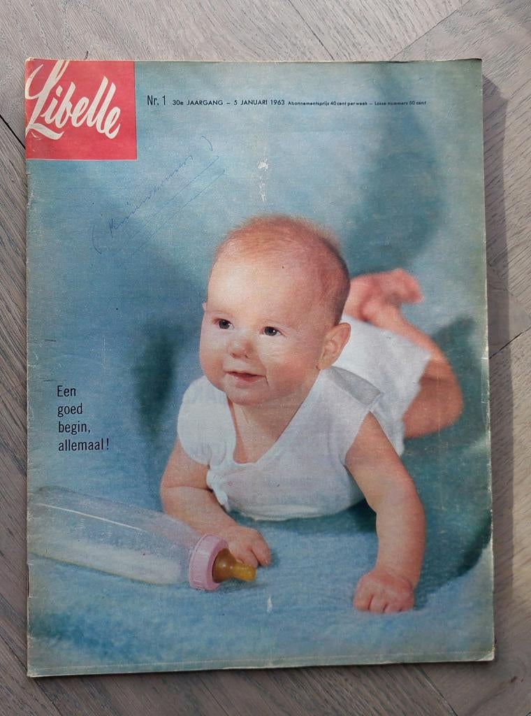 Vintage Libelle Nr 1 5 januari 1963, Verzamelen, Tijdschriften, Kranten en Knipsels, Ophalen of Verzenden, 1960 tot 1980, Tijdschrift