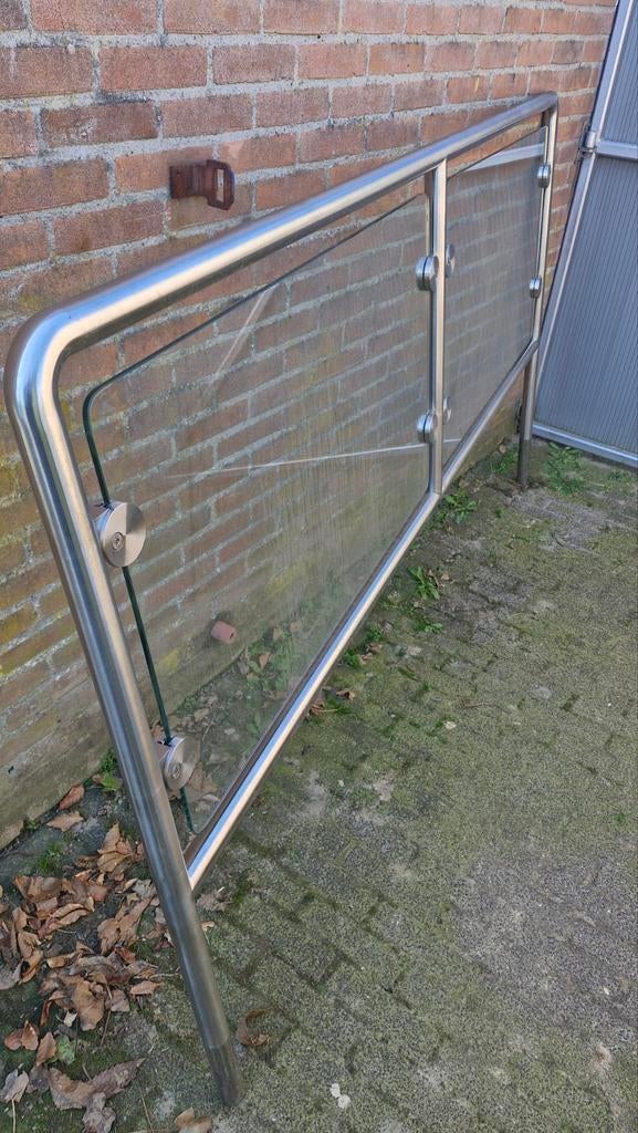 Terrasafscherming van RVS, Ophalen, 150 tot 200 cm