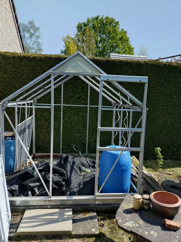 Leuk klein tuinkasje, Tuin en Terras, Kassen, Ophalen, Glas, Gebruikt, Aluminium