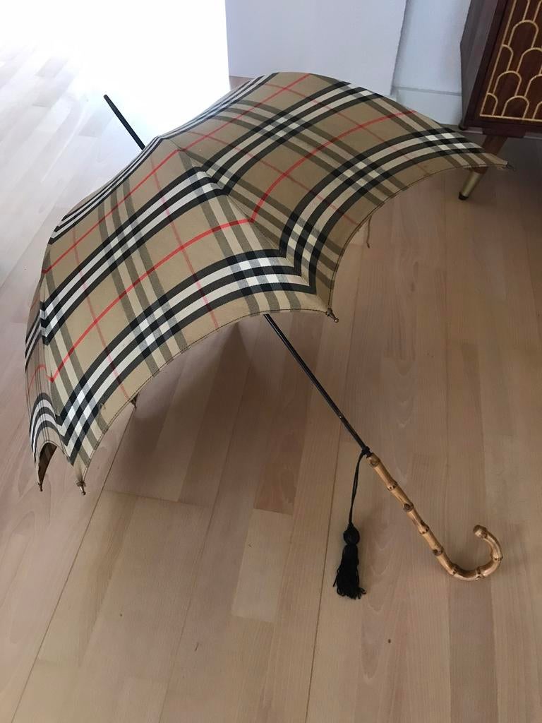 Vintage paraplu, burberry motief, Sieraden, Tassen en Uiterlijk, Paraplu's, Ophalen, Zo goed als nieuw