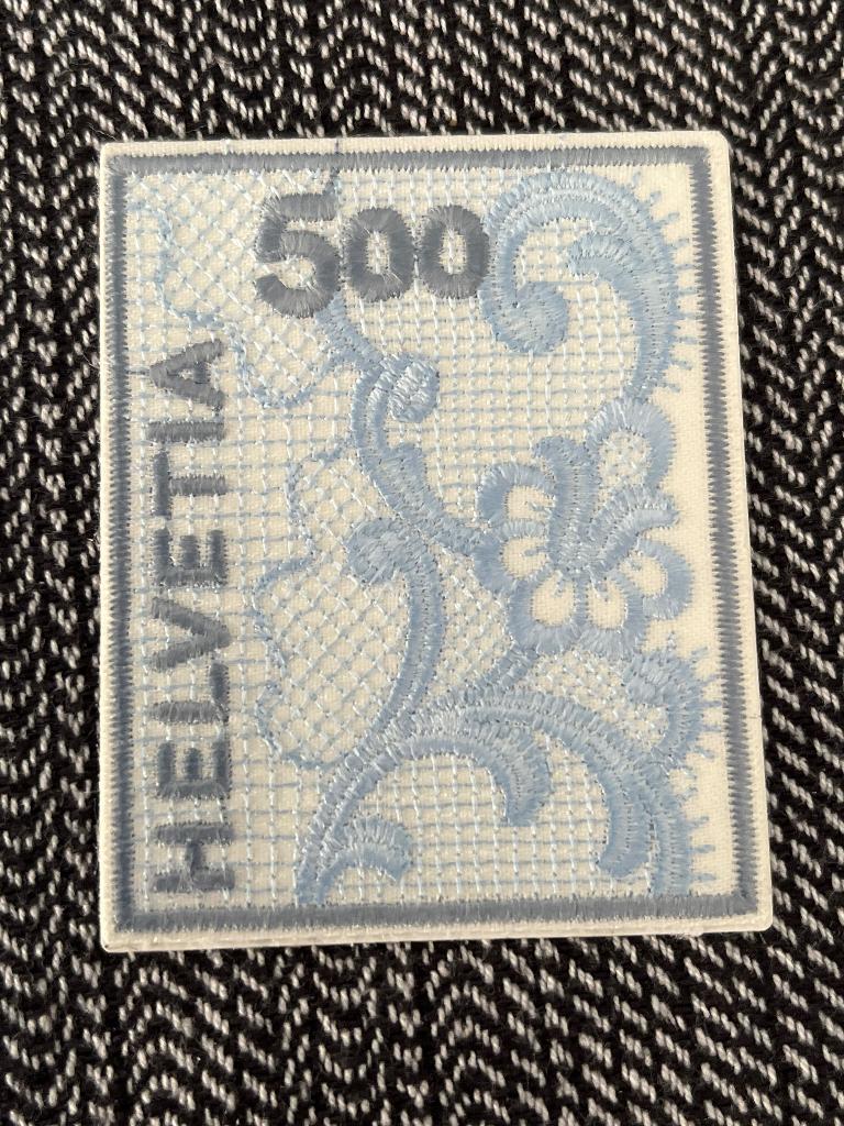 Zwitserland geborduurde postzegel postfris, Postzegels en Munten, Postzegels | Europa | Zwitserland, Ophalen of Verzenden, Postfris