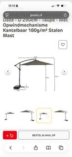 PARASOL DAZE STAAL 3X3 TAUPE -50%, Ophalen, Kantelbaar, Minder dan 1 meter, Zweefparasol