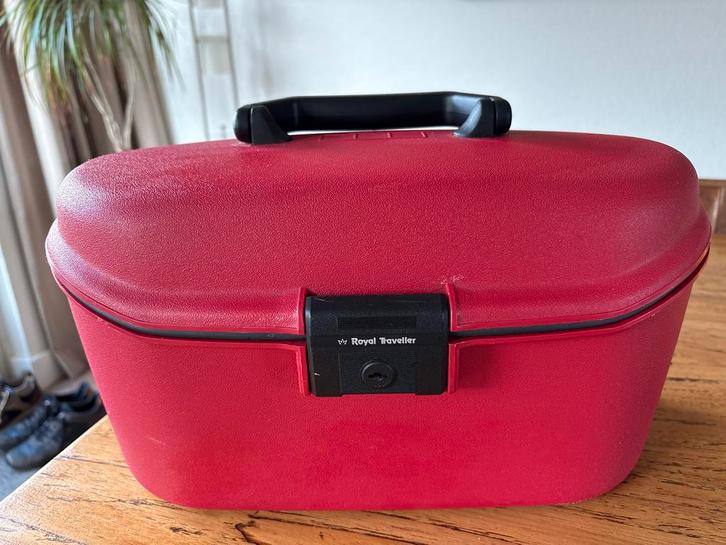 Rode Royal Traveller beautycase (Samsonite), Sieraden, Tassen en Uiterlijk, Beautycases, Gebruikt, Hardcase, Rood, Met slot, Ophalen