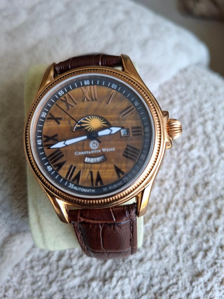 GOUD HORLOGE CONSTATIN WEISZ AUTOMATIC, Sieraden, Tassen en Uiterlijk, Horloges | Heren, Overige merken, Overige materialen, Leer