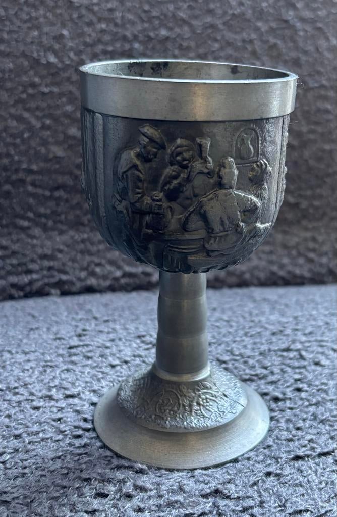 Antieke Tinnen  beker /kelk, Antiek en Kunst, Antiek | Tin, Ophalen of Verzenden