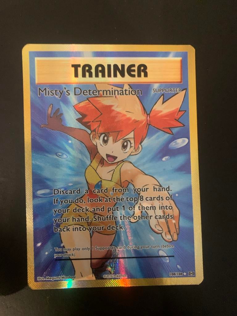 Misty's Determination Trainer Kaart (Foil) Pokémon, Ophalen of Verzenden, Zo goed als nieuw, Losse kaart, Foil