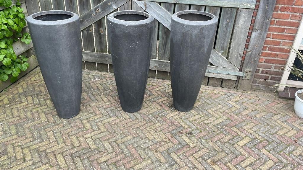 Bloempot, Steen, Rond, Zo goed als nieuw, Balkon