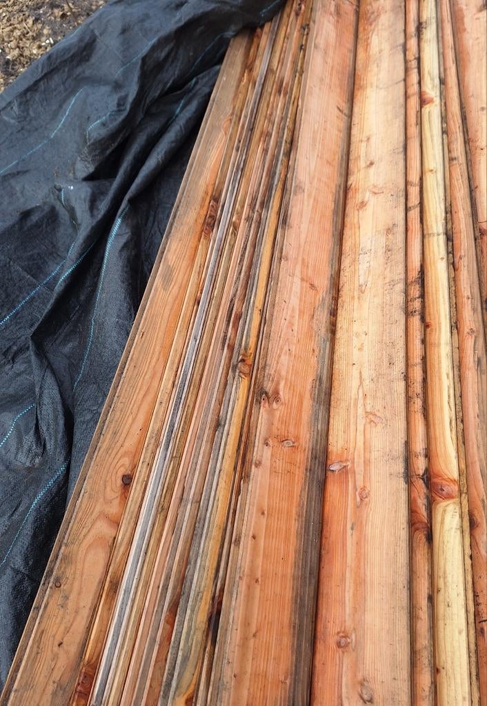 Douglas Blokhutprofiel Plank - Geschaafd Hout, Ophalen, Nieuw, 250 cm of meer, Planken
