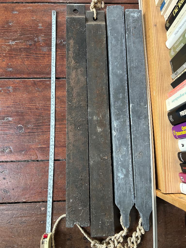 Raam contragewicht antiek PER PAAR, Gevelraam of Ruit, Gebruikt, Minder dan 80 cm, Minder dan 80 cm