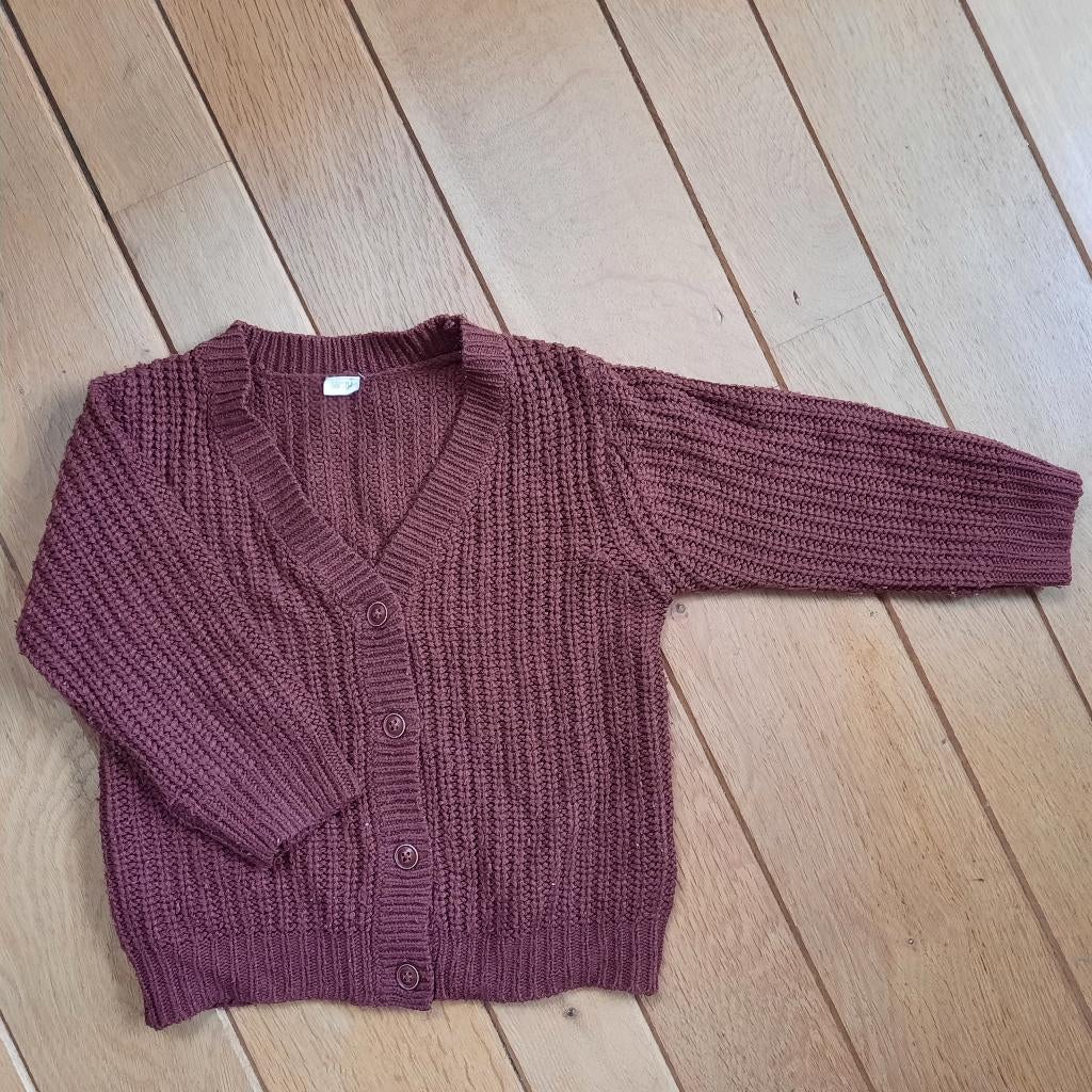 Vest grof gebreid roest bruin maat 98/104, Ophalen of Verzenden, Zo goed als nieuw, Meisje, Trui of Vest