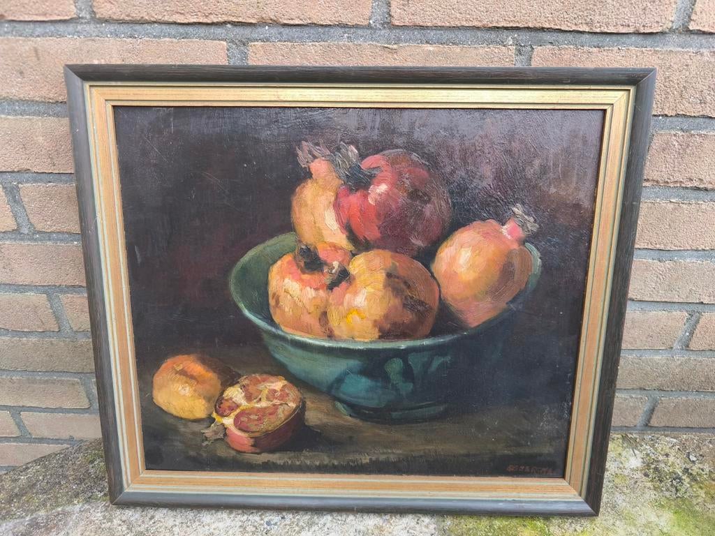 Stilleven met granaatappels in kom - Ferdinand Boersma, Ophalen of Verzenden
